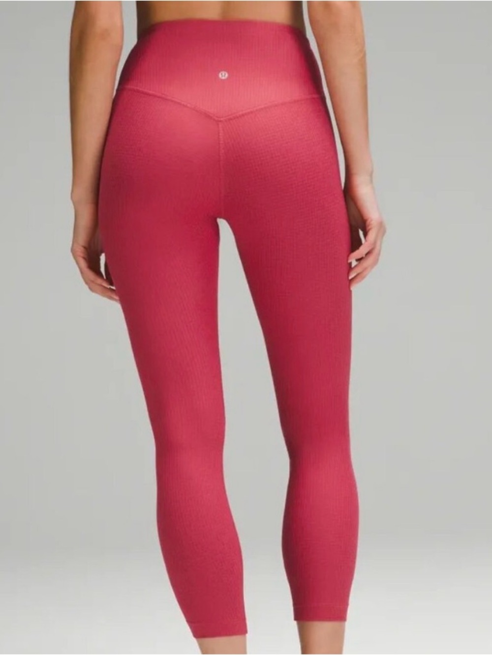Lululemon V-Waist Yoga Tight 25” Grid Texture Vintage Rose Size 8 - Picture 3 of 10